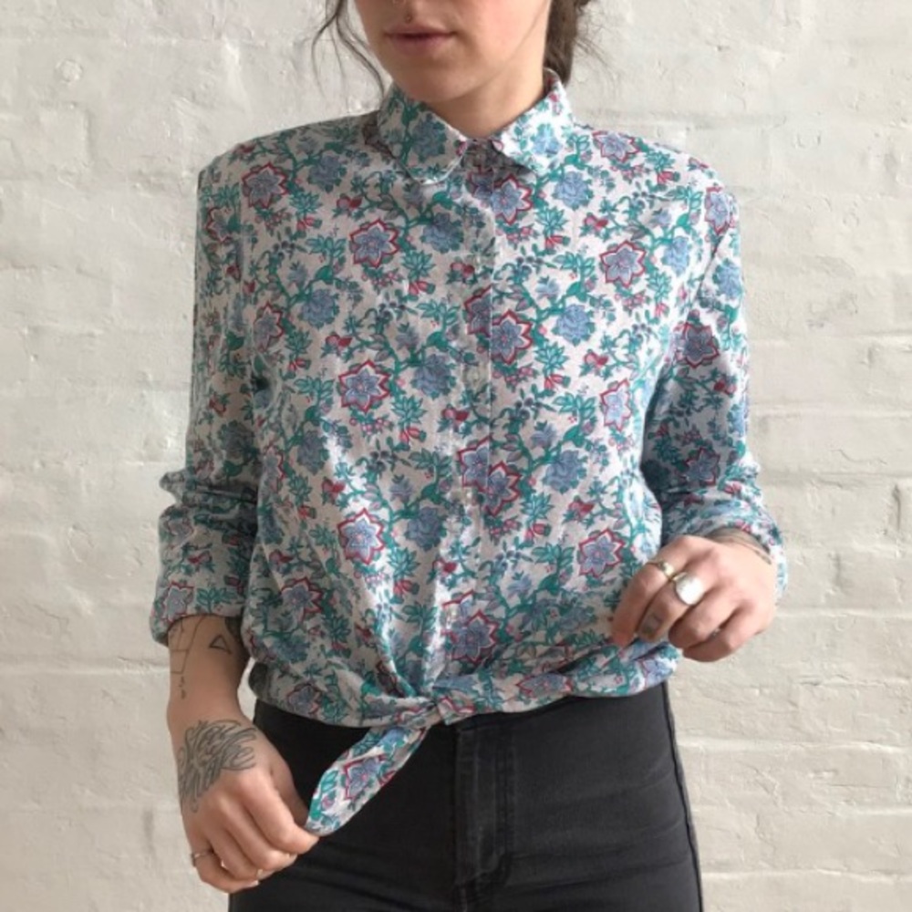 Vintage Floral Button Down Shirt